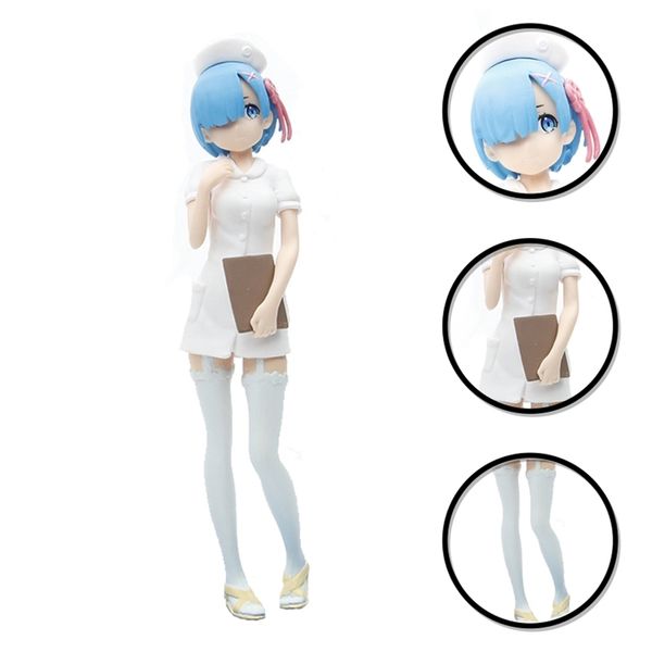 17CM Rem Figure Deux Dimensions Belle Fille Infirmière Robe Anime RE ZeroStarting Life in Another World Décoration De Bureau 220702