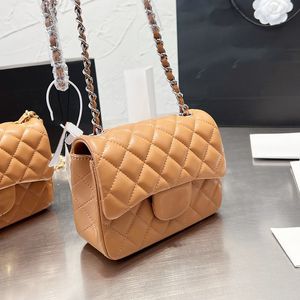 Dames klassieke c mini flap gewatteerd lamskijnzakken echt lederen shw/ghw crossbody schouder cosmetische kast outdoor sacoche messenger luxe ontwerper handtassen 17 cm 17 cm