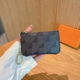 17color Designer Portefeuilles Sac Porte-clés Bague Clé Pochette Porte-Monnaie Damier En Cuir Titulaire De La Carte De Crédit Femmes Hommes Petit Sac À Main À Glissière Portefeuille Cadeau