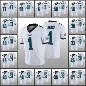 17F Jersey Philadelphia''eagles''men # 26 Miles Sanders 1 Jalen Hurts 6 Devonta Smith 63 Jack Driscoll''''femmes Jeunes Custom White Vapor L