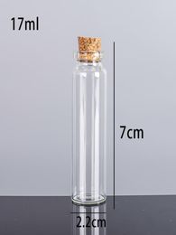 17 ml 22x70x125mm kleine mini Clear Glass Flessen potten met Cork Stoppers Message Welden Wens sieraden feesten 9744823