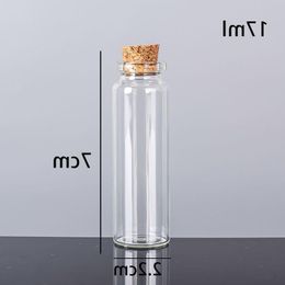 17ML 22X70X125MM petites mini bouteilles en verre transparent pots avec bouchons en liège/message mariages souhaits bijoux faveurs de fête Whcji