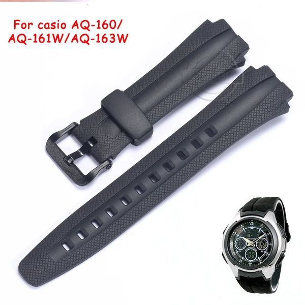 Bracelet de remplacement en résine de 17mm pour Casio AQ160w AQ161w AQ163w, Bracelet en caoutchouc étanche, accessoires de montre 240116