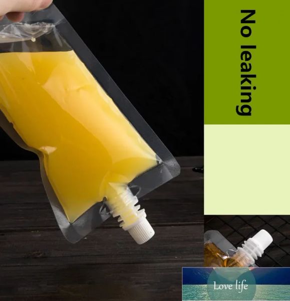 17OZ 500ML Stand-up Plastic Drink Packaging Bag Caño Bolsa para Bebidas Jugo Líquido Leche Café 200-500ml Venta al por mayor