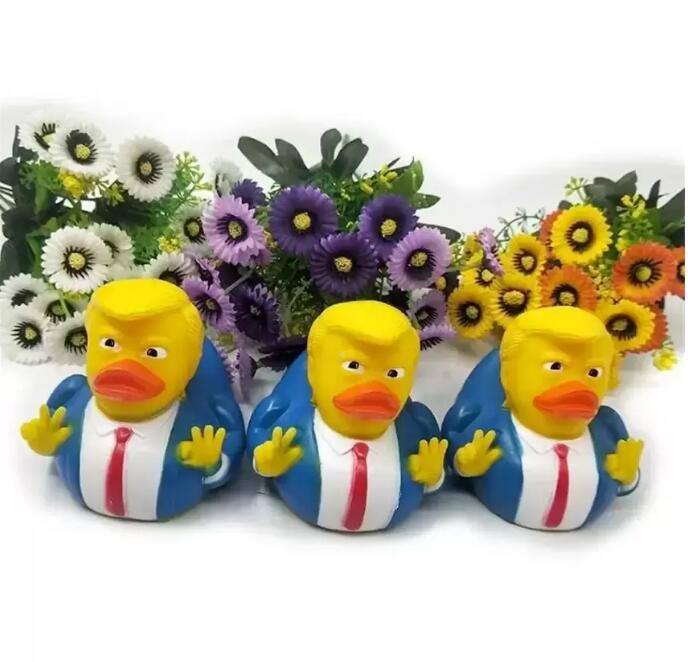 DHL Duck Bath Toy Novely Prets PVC Трамп утки душ плавающие американские президенты кукла дольки водные игрушки новинка детские подарки оптовые gg0301