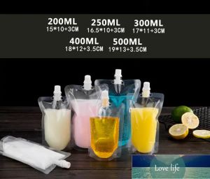 17 OZ 500 ML Groothandel Stand-up Plastic Drank Verpakking Zak Uitloop Pouch voor Drank Vloeibare Sap Melk Koffie 200-500 ml