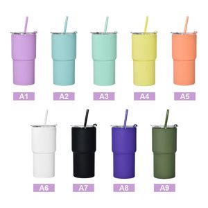 17 oz Acrylique RegularTumblers Gobelet en acrylique à double paroi avec couvercle et pailles colorées Tasse en plastique réutilisable Tasse de voyage colorée DIY