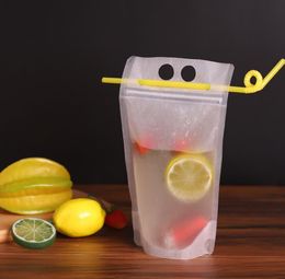 17oz Drink Pouches Tassen Transparante Stand-Up Plastic Drinkbodem met Houder Reclosable Heat-Proof SN4360