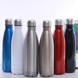 17oz Warmte Sublimatie Fles Roestvrij staal Waterfles Cola-vormige Dubbelwandkolf Geïsoleerde Vacuüm Reis Mok DDA264