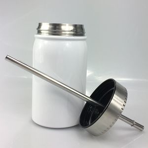 17 oz Mason Jar Vasos de sublimación de acero inoxidable Botellas de vino de gran capacidad Tazas de oficina de alta gama con logotipo personalizado Botellas portátiles A12