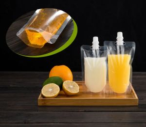 17 OZ Stand-up Plastic Drink Verpakking Zak Uitloop Pouch voor Drank Vloeibare Sap Melk Koffie 200- 500 ml Snelle Levering FY0280 0718