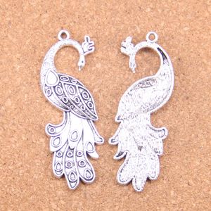 17pcs Antique Silver Bronze Payscock Charms Pendentif Collier DIY Bracelet Bracelet Constatations 61 * 21mm