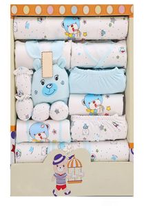 17PCS pasgeboren kledingset Kit Baby Baby Jongens Meisjes Kleding Tops Broek Hoed Sokken Zuigelingen Waggel kinderoutfit Set Kerstcadeau Y6387026