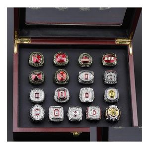 17 stks Ohio State Buckeyes Nationaal Kampioen Kampioenschap Ring Set Solid Mannen Fan Brithday Gift Groothandel Drop Levering Dhwoz