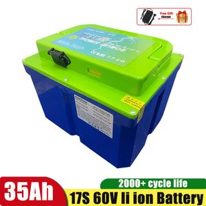 Batterie Lithium-Ion 17S 60V 35ah, 62.9V, pour vélo électrique, moto, scooter électrique, avec chargeur 5a