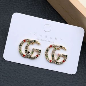 17 Stijl Gemengde Luxe Letters Stud 18K Vergulde 925 Ontwerpers Beroemde Vrouwen Kristal Strass Parel Sieraden