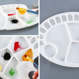 17 Wells Plastic Paint Tray Palet Ovale vorm Nitaanvals Easy Clean Artist Paint Mixing Tray Palet voor Kid volwassen kunstenaar Student