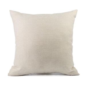 Funda de almohada de lona natural de 17x17 pulgadas, funda de cojín de algodón sin teñir, funda de almohada de sofá en blanco para pintar a mano SN4786