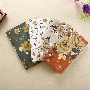 17x9cm Leuk Meisje Vintage Kraftpapier Notebooks Floral Flower School Supplies Student Briefpapier Notepads Draagbare Baby Dairy Kids Gift