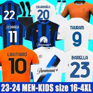23 24 MAGLIA Inters Soccer Jerseys Milans Men Kid Kit Calcio 3rd 2023 2024 Brozovic Football Shirt Gosens Dzeko Lautaro J.Correa Calhanoglu Barella Skriniar Carboni
