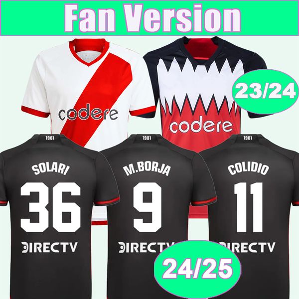 2023 24 River Plate Mens Soccer Jersey Herrera Barco Fernandez Solari M. Lanzini Home Away Away 3rd 2024 Football Shirt Uniforms à manches courtes