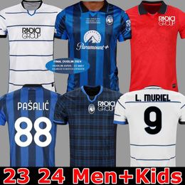 Casa lejos 2023 2024 Atalanta BC Jerseys de fútbol Koopmeiners Hojlund L.Muriel Boga Malinovskyi Mirancihuk Camisa Ilicic Duvan Pasalic Football Uniform