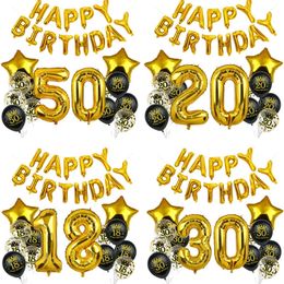 18 20 21 30 40 50 60 70 80 90 años de cumpleaños Número de confeti inflable Aniversario Decoración de la fiesta del adulto Helium Balon 240509