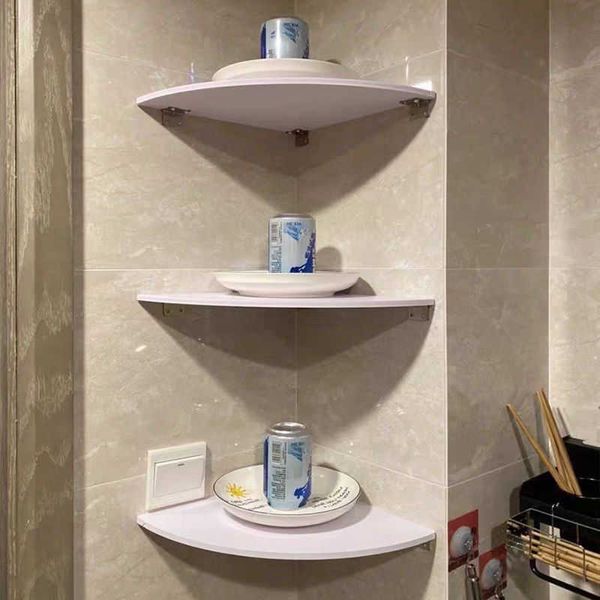 18/20/24 Blanc 3 PCS FLOTANT MURAL COINT DE STOCKAGE MONTAGE DE STOCKAGE DE STOCKAGE DE RACK DE DOUCHE DE DOUCHE DE BAIGNE MAISON STOCKESHEFS STOCKAGE X0715