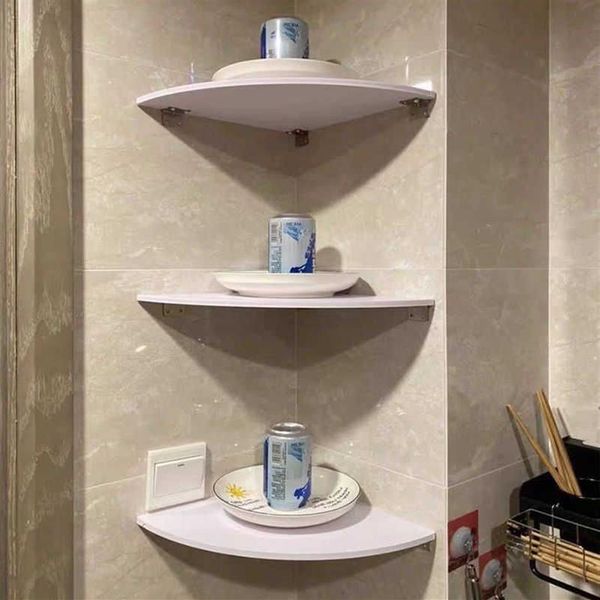 18 20 24 blanc 3 pièces étagère d'angle murale flottante support de rangement mural support de douche de salle de bain étagère à livres étagères de rangement X0202a