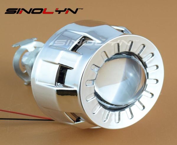 18 20 más pequeño Micro HID Bi xenon faro proyector LensMini Gatling Gun cubiertas para coches motocicleta H7 H4 Car Styling1242653