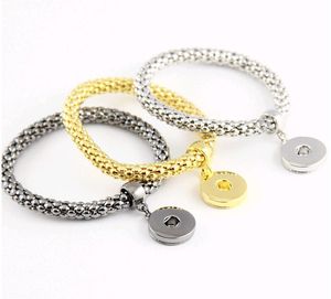 18-20 MM NOOSA Chunks Snap Button Bijoux Bracelets Mode Personnalité Maïs Chaîne Main Accessoires pour Femmes 3 couleurs Mix ordre