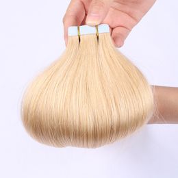 Extensión de cabello humano con cinta de 18-24 pulgadas, varios colores para opciones, cabello humano liso y sedoso, trama de piel, 40 Uds.