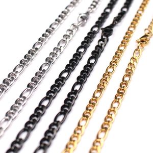 18-28 ''zilver goud zwart kies 5 stuks veel in bulk goud roestvrij staal NK Chain link ketting sieraden voor vrouwen mannen gi254h