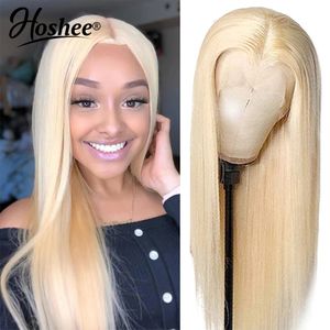 18-30 pouces 613 Blonde/vert/bleu/rose/rouge aucune perruque avant en dentelle pour femmes perruque synthétique transparente blonde os droite simulation cheveux humains