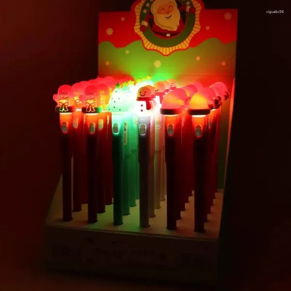 18/36 Uds bolígrafo de Gel luces navideñas brillan 0,38 reemplazo negro núcleo estudiantes de secundaria prensa papelería premios al por mayor