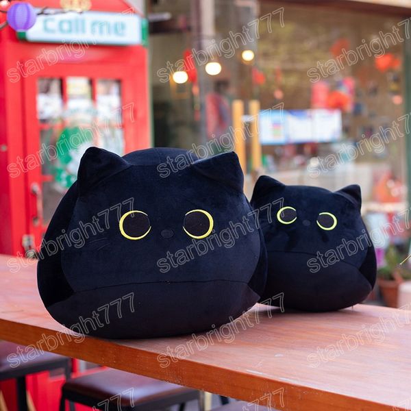 18-40cm kawaii chat noir toys peluched rond rond rond cat oreiller sieste coussin créatif cadeau d'anniversaire de Noël pour les enfants
