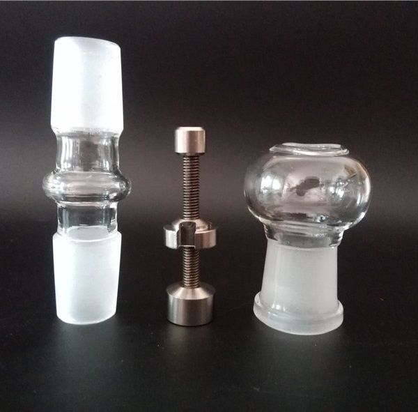 Adaptateur en verre pour dôme en verre de 18,8 mm GR2, clou en titane, un ensemble complet pour barboteur en verre à vapeur, tuyau d'eau, bangs en verre