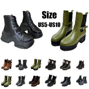 Cómodas botas Martin con plataforma, botas hasta la rodilla para mujer al aire libre, botines de invierno de cuero genuino, nuevos estilos, medias botas, botas de moto con cordones para ocio