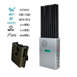 18 bandes portables 2g.3G.4G.Brouilleur de téléphone portable 5G avec écran LCD, GPS, détecteur de signaux WIFI brouilleur de signaux