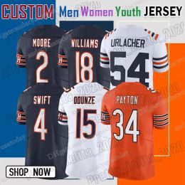 18 Caleb Williams voetbalshirt 15 Rome Odunze DJ Moore Keenan Allen Dandre Swift Montez Sweat Brian Urlacher Jaquan Brisker Cole Kmet Jaylon Johnson Walter Payton