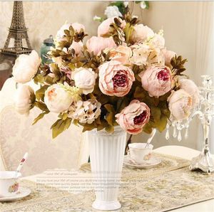 18-kleuren Europese stijl Artificial Peony Flower Decoratie Party Bloem Familie Hotel Huiskantoor Garden Decoratie To607