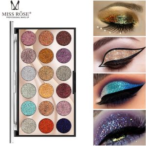 18 kleuren glitter oogschaduw palet glanzend oogschaduw pallets miss rose merk professionele ster ogen fase make-up