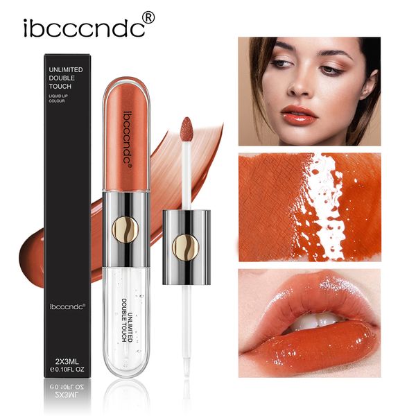 IBCCCNDC Wholesale Lip Gloss Double Head Glossy Sinomage antiadhésif Aymulte durable Hydrating Hydrating Imperproof Make Up Gloss