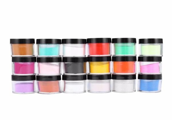 18 couleurs nail art acrylique poudre décorer la manucure poudre acrylique en gel uv kit de vernis à ongles