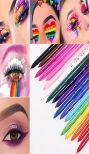 18 kleur raninbow eyeliner vloeistof waterdichte kleurrijke matching charmante eye voering blauw rood groen wit goud bruin eyliner pen5973053