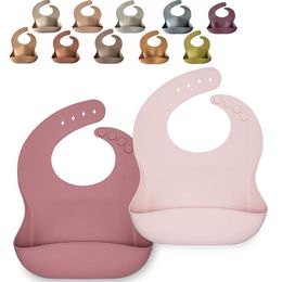 18 Couleurs Baby Silicone Alimentation Dessin animé Dessin animé Tablier de Nouvours Neuf-Corbores Réglable Ins Saliva Serviette Boustines Burp Tissures