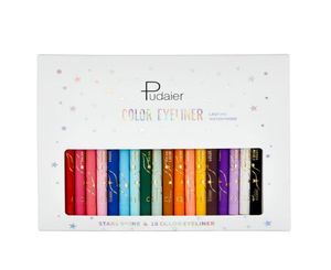 18 Kleuren Eyeliner Potlood Set Waterdicht Kleurrijk Blauw Groen Geel Wit Cat Eye Liner Pen Vrouwen Make-Up 11828052402