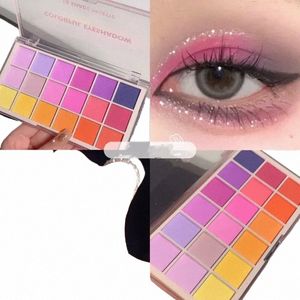 Paleta de sombras de ojos de 18 colores, mate completo, baja saturación, resistente al agua, duradera, Ne, rojo, amarillo, azul, verde, pigmentos, maquillaje de ojos c79S #