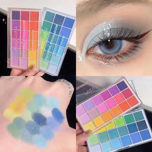 18 kleuren oogschaduwpalet Volledige matte laagverzadiging waterdichte langdurige neon rood geel blauw groen pigmenten oogmake-up 240415