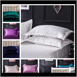 18 couleurs imitées soie cas polyester satin couverture double face enveloppe conception taie d'oreiller de haute qualité charmeuse literie tgz cas g8qpe